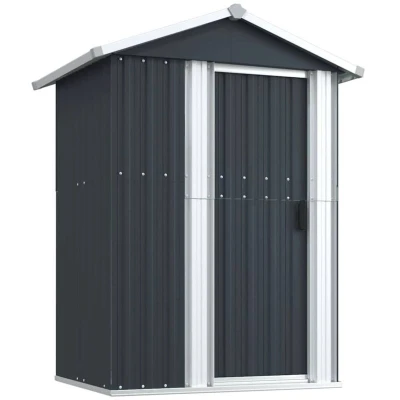 Image of vidaXL Garden Shed Anthracite 126x97.5x177 cm Galvanised Steel