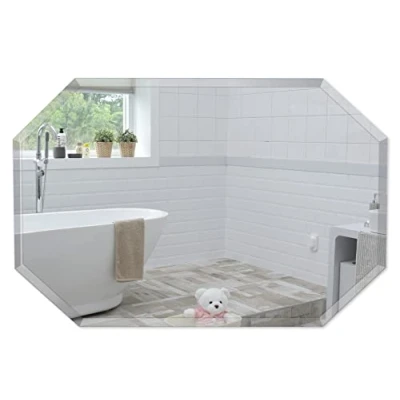 Image of Neue Design Mood Octagonal Bathroom Mirror Wall Mounted, Frameless Modern &amp; Stylish with Contemporary Bevelled Edges (50cm x 70cm)