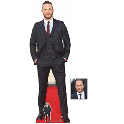 Image of Fan Pack Tom Hardy 2018 Blue Shirt Lifesize and Mini Cardboard Standup Plus 20cm x 25cm Star Photo