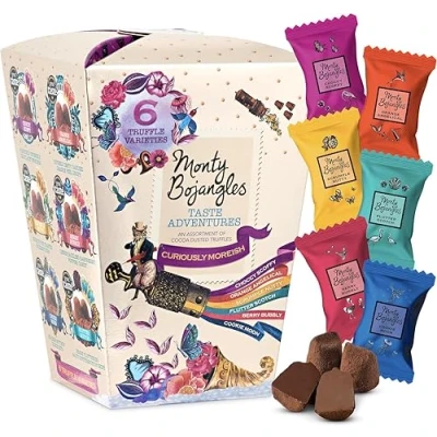 Image of Monty Bojangles Taste Adventure Cocoa Dusted Truffles Gift Box (225g) 6 Flavours, Award Winning Truffles, Beautiful Box, Perfect Chocolate