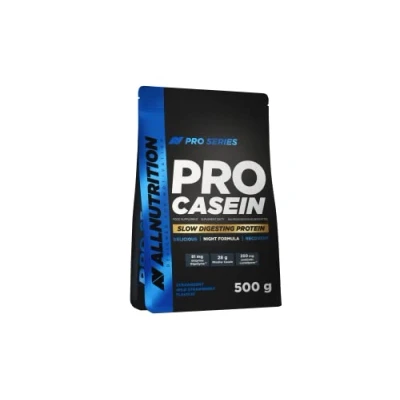 Image of ALLNUTRITION Pro Casein Slow Digesting Protein Food Supplement Micellar with Probiotics and Enzymes Night Formula for Muscle Recovery 500g Strawberry Wild