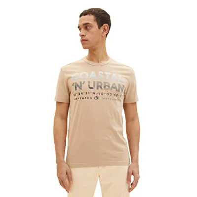 Image of TOM TAILOR Men&#039;s T Shirt 1035541, 21849 Caramel Beige, S