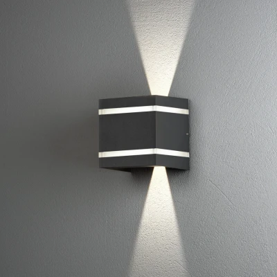Image of Cremona Outdoor Modern Up Down Adjustable Wall Light Dark Grey 2x 3W LED, IP54