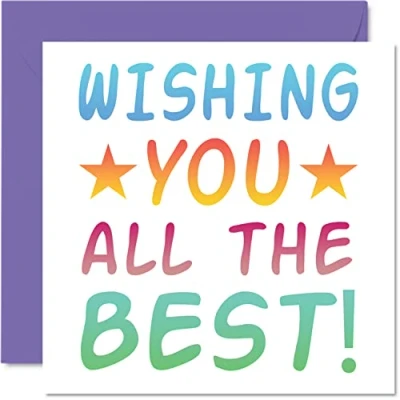 Image of Leaving Cards for Colleagues Women Men Wishing You All The Best Sorry Your Good Luck In New Job Card, 145mm x Greeting Cards, Funny Gifts Congratulations Card