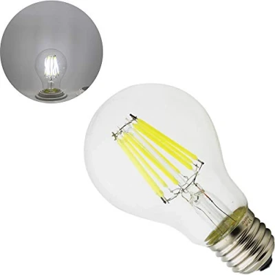 Image of Vintage LED Edison Screw Filament Bulb, 8W (80W Halogen Equivalent) E27 750LM Retro 6000K Daylight Cool White Globe A60 Lamp Bulb