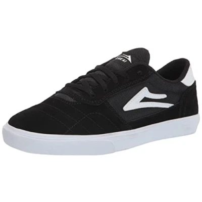 Image of Lakai Men&#039;s Brighton Skate Shoe, Black/White Suede, 10 UK