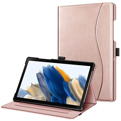 Image of FINTIE Case for Samsung Galaxy Tab A8 10.5 inch 2022 Model (SM X200/X205) Multi Angle Viewing Folio Stand Cover with Pocket, Auto Wake/Sleep, Rose Gold