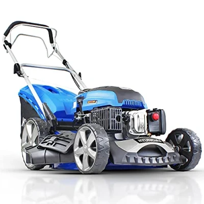 Image of Hyundai 196cc Petrol Lawnmower, 20&quot; 51cm 4 Stroke, Self Propelled Mower, Easy Starting with Six Cutting Heights, 70L Grass Bag &amp; 3 Year Warranty