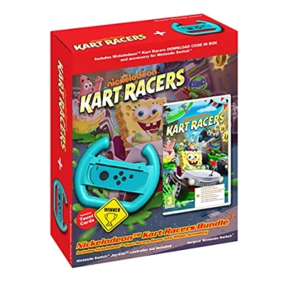 Image of Nickelodeon Kart Racers Bundle + Wheel Accessory Nintendo Switch Game [Code in a Box] (Nintendo Switch)