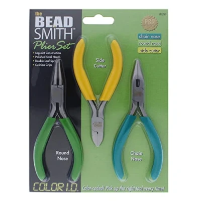 Image of Beadsmith Economy Plier Set 3pcs, Acrylic, Multicoloured, 0.35 x 5.65 7.9 cm