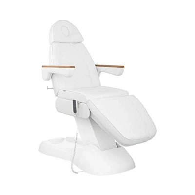 Image of Physa Electric Beauty Bed Massage Table SAN MARINO WHITE (White, Imitation leather, Adjustable seat height 65.5 88 cm, Powder coated iron frame)
