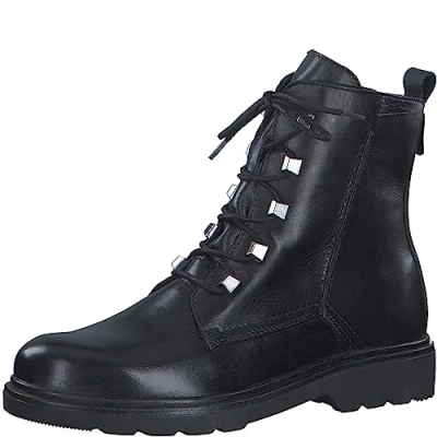 Image of MARCO TOZZI Women&#039;s 2 25276 41 Lace Boot Flat, Black Nappa, 5