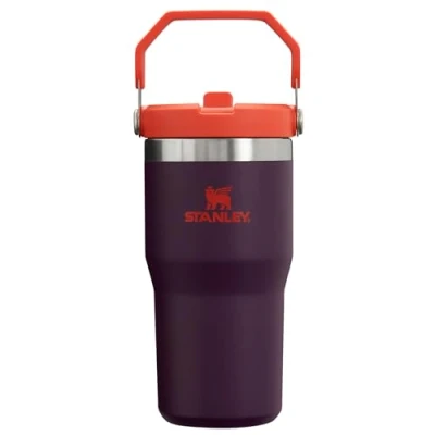 Image of STANLEY IceFlow Stainless Steel Tumbler Vacuum Insulated Water Bottle for Home, Office or Car Reusable Cup with Straw Leak Resistant Flip Cold 12 Hours Iced 2 Days, Plum, 20OZ