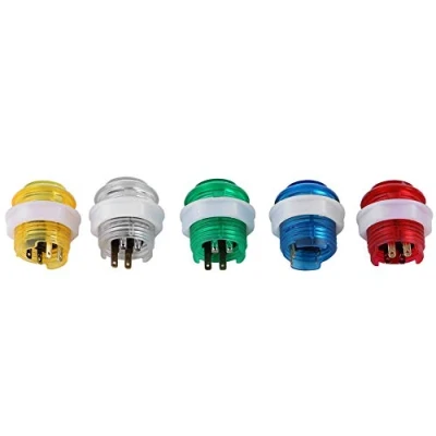 Image of Arcade Button, 5Pcs LED Illuminated 5V Push Button with Microswitch for Game 24mm