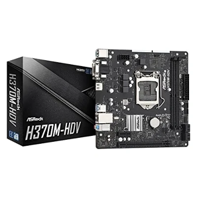 Image of Asrock H370M HDV, Intel H370, 1151, Micro ATX, 2 DDR4, VGA, DVI, HDMI