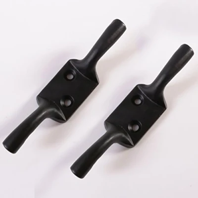 Image of 2X Large Strong Metal Cleat Hooks 100mm Black Japanned