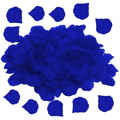 Image of 1200 Pieces Rose Petals, Artificial Flowers No Taste Emulation Petals for Romantic Scenes Wedding Anniversary, birthday, Confession Decoration, Waterproof and Do Not Fade (Blue)