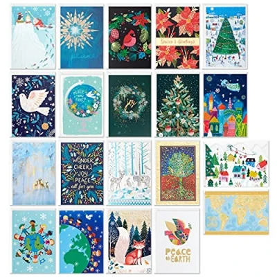 Image of Hallmark UNICEF Boxed Christmas Cards Assortment, 20 Designs (20 and 21 Envelopes)