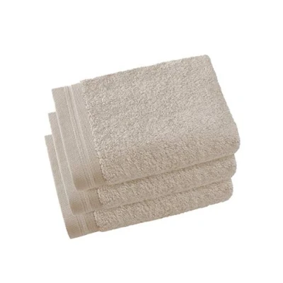 Image of De Witte Lietaer Contessa Luxe 40 x 60 cm Cotton Guest Towels, Set of 3, Sand Beige