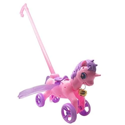 Image of Children&#039;s Interactive Play Push &amp; Pull Lovely Unicorn Toy Look