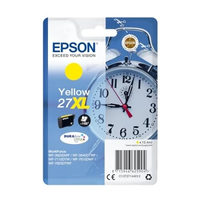 Image of Epson 27XL Yellow Alarm Clock High Yield Genuine, DuraBrite Ultra Ink Cartridge