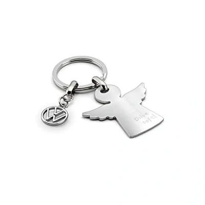 Image of Volkswagen Original VW logo/emblem collection &quot;drive safe&quot; stainless steel key fob