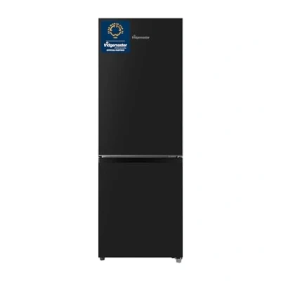 Image of Fridgemaster MC50165EB 50cm Freestanding 60/40 Fridge Freezer 175 litre capacity with Crisper box Reversible Door LED Lighting 4 Star Rating Black E Rated
