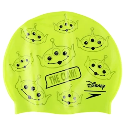 Image of Speedo Disney Toy Story Green Junior Printed Silicone Swim Cap 8 08386D568
