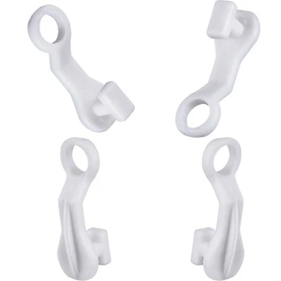 Image of Curtain Glider Hooks White Plastic Hook, Pack of 50