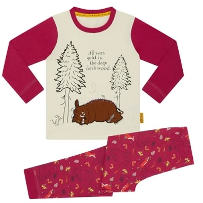 Image of Gruffalo Girls/Unisex 100% Cotton Long Pyjama Set 12 18 Months 86cm Raspberry