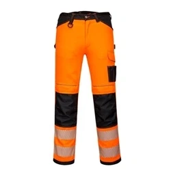 Image of Portwest PW3 Hi Vis Work Trouser Orange/Black 30