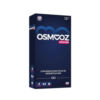 Image of ATM Gaming Couple Game OSMOOZ 180 Cards Made in France Gift Idea for Women and Men Board Game, Blue