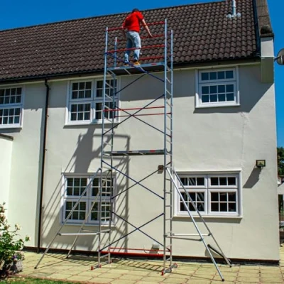 Image of Home Master DIY Scaffold Tower Aluminium at Scaffolding 150kg Load Capacity, Quick Assembly, Trapdoor Platform 7m