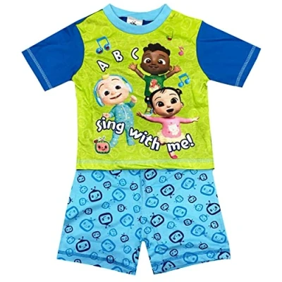 Image of CoComelon Boys Pyjamas Shortie Summer Nightwear Age 9 Months to 3 Years (2 Years) Blue