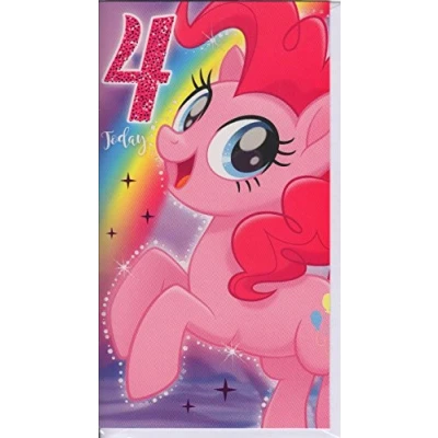Image of My Little Pony MP033 Movie Age 4 Birthday Card Multi Colour