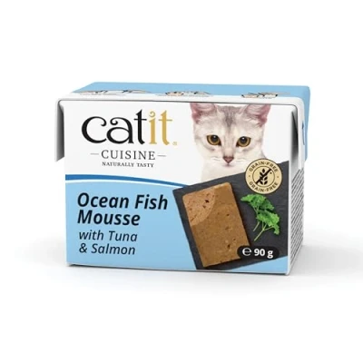 Image of Catit Cuisine Ocean Fish Mousse with Tuna &amp; Salmon Adult 1 Year + Wet Cat Food, 90g