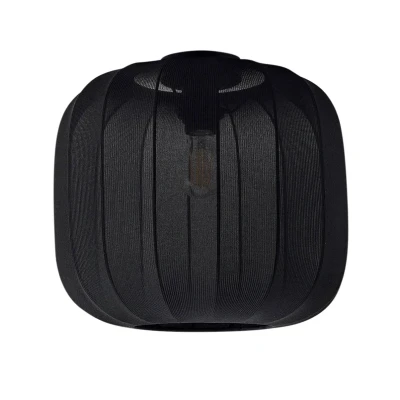 Image of Lindby Helin ceiling light, black, fabric, Ø 35 cm