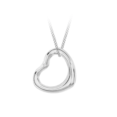Image of Tuscany Silver Women&#039;s Sterling Filigree Heart Locket on Curb Chain of 46cm/18&quot;