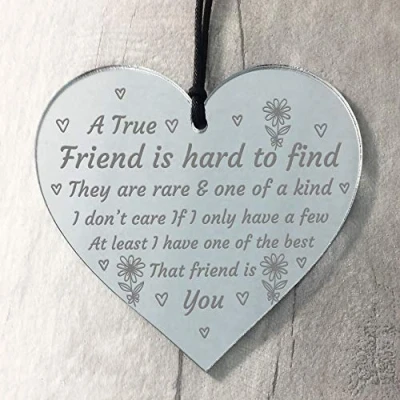 Image of RED OCEAN True Friend Friendship Gift For Women Heart Thank You Plaque Her Him