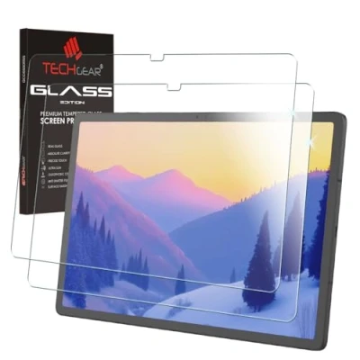 Image of TECHGEAR [2 Pack Galaxy Tab S7 Plus / S7+ 12.4&quot; Glass Edition (SM T970, SM T975, T976), Tempered Screen Protector [9H Toughness] [HD Clarity] [No Bubble] For Samsung