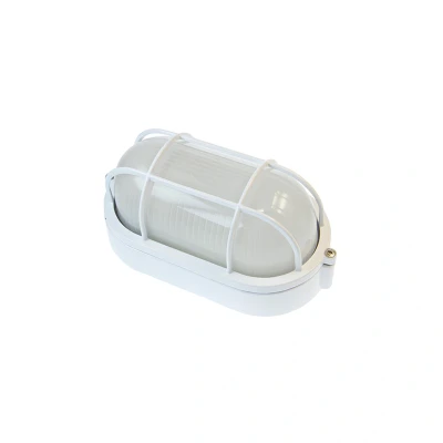 Image of E27 Oval Bulkhead With Guard White Ovia