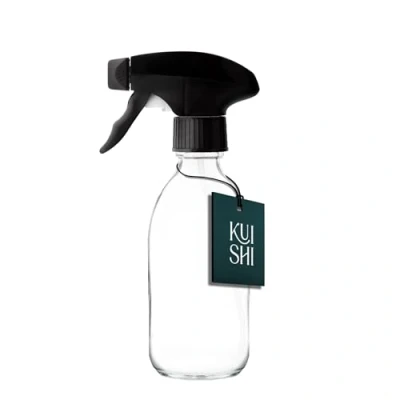 Image of Kuishi Clear Glass Spray Bottle 250ml [Pack of 1], Small Bottles for Cleaning, Water Hair, use as a Plant Mister and Gardening (BPA Free)