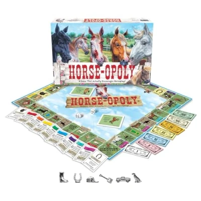 Image of Horse Opoly Board Game Family Time Games For Adults and Children, 2 to 6 Players, Strategy Fun Ages 8 Up A Trading That Is Straight From The Horse&#039;s Mouth