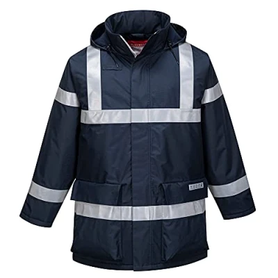 Image of Portwest Bizflame Rain Anti Static FR Jacket, Size: XXXL, Colour: Navy, S785NARXXXL