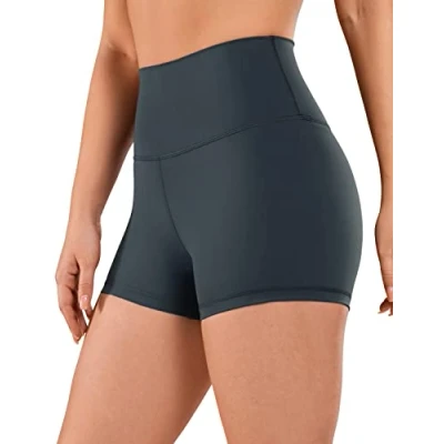 Image of CRZ Yoga Women&#039;s Naked Feeling 3&#039;&#039; Gym Shorts High Waisted Cycling Workout Running Spandex Melanite 10