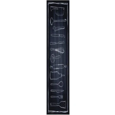 Image of vidaXL Kitchen Mat Geometric Chef&#039;s space 60 x 300 cm Velvet