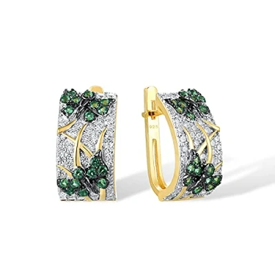 Image of Santuzza Butterfly Earrings Green Spinel Cubic Zirconia 925 Sterling Silver Dangle for Women