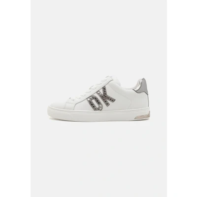 Image of DKNY Abeni LACE UP ON Trainers, Women&#039;s, Size: 5, White/nickel Leather