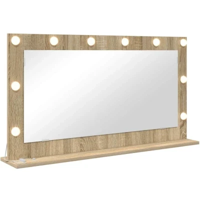 Image of vidaXL Vanity Mirror Sonoma Oak MDF, Glass 100 x 55 18 cm