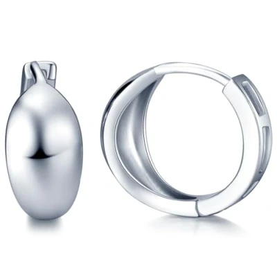 Image of Infinite U 925 Sterling Silver Heart/Infinity Heart/Labyrinth Maze/Plain Huggie Hoop Earrings Creole for Women/Girls (Plain)